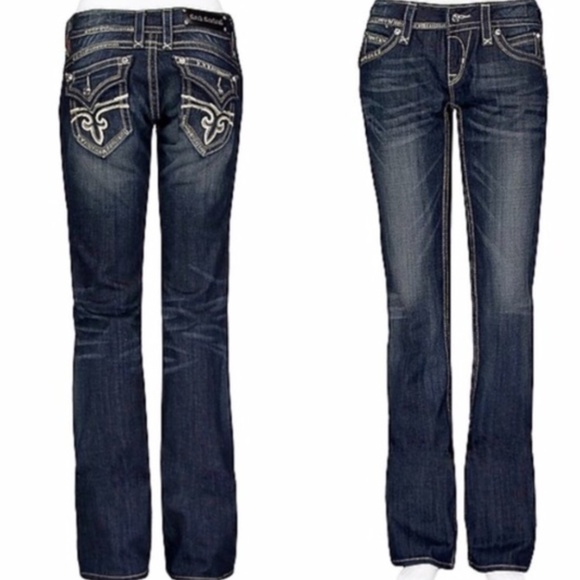 Rock Revival Denim - Rock Revival Gwen Bootcut Dark Wash Midrise Jeans